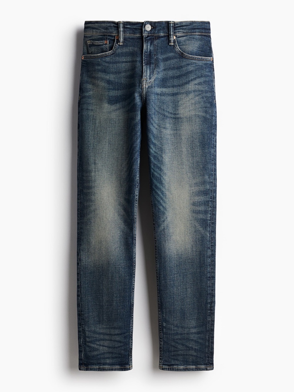 H&M Men’s Straight Jeans in Faded Blue Denim